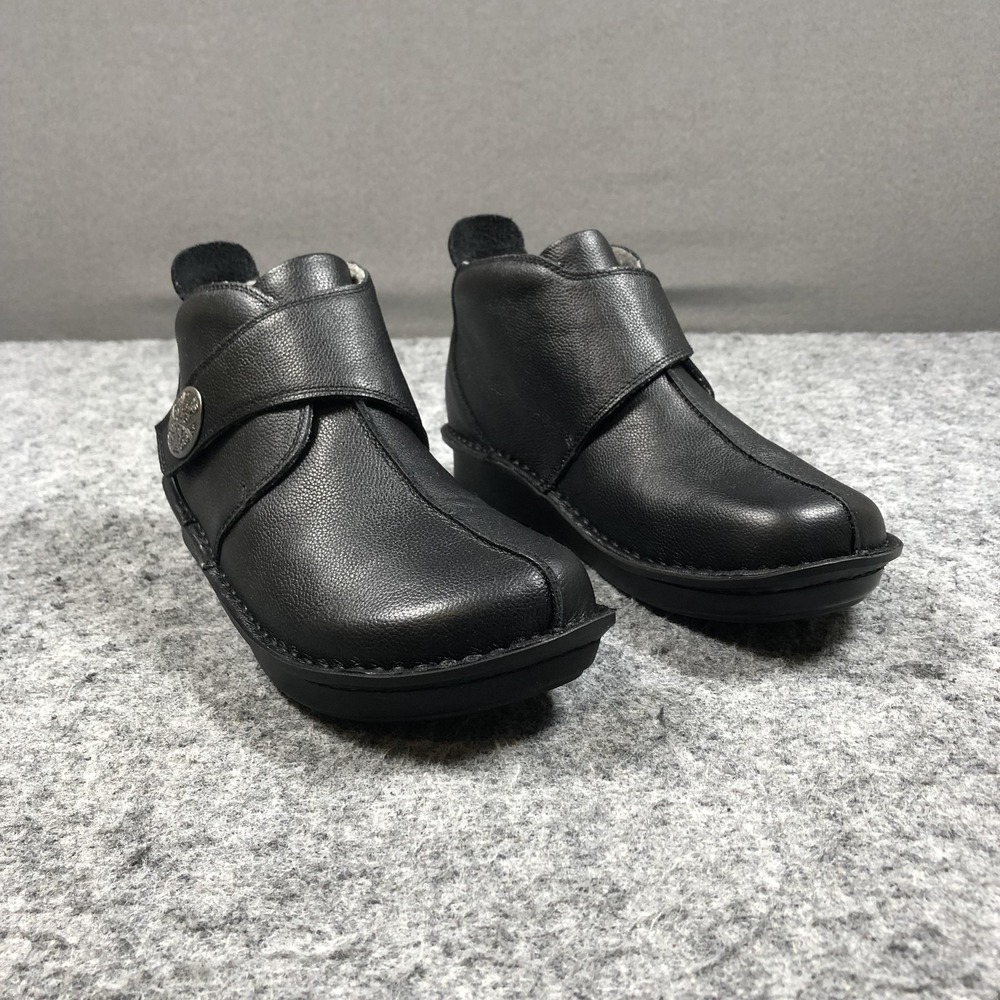Alegria By PG Lite CAT-161 Boots Womens 8.5 Black Leather Wedge Ankle Booties